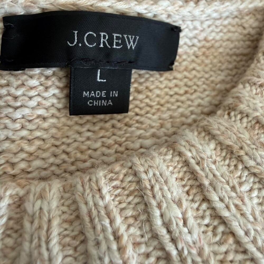J.Crew Cream Crew Neck Balloon Sleeve Sweater (sz L) - Picture 2 of 6